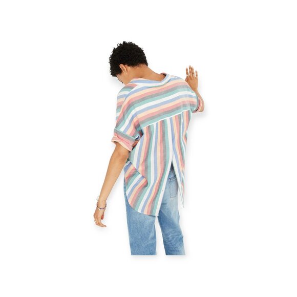 Madewell Cotton Oversized Shirt with Back Buttons size S - Picture 4 of 15